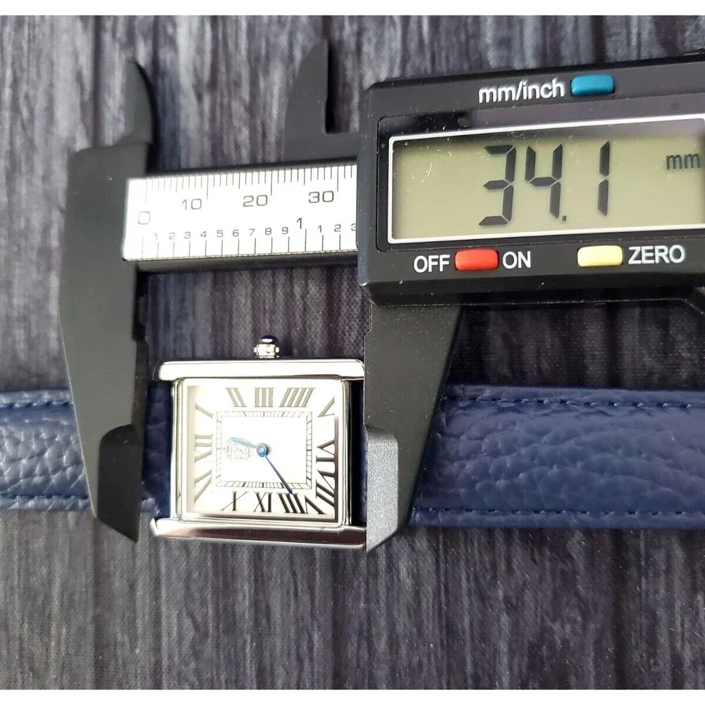 Pierre Lucerne 1888 Must Tank Style Swiss Inspired Mens Dress Watch‎ Blue Band